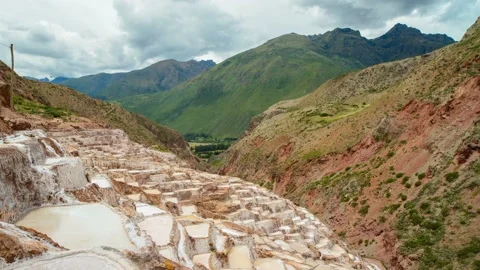 Salt Mining Maras, Peru Stock Footage 141429302