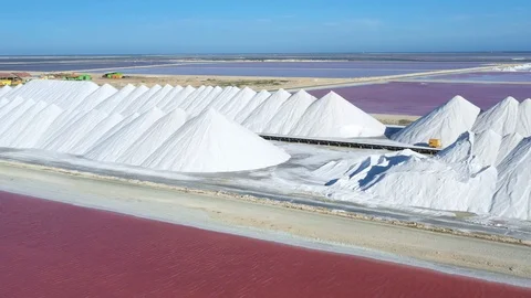 Salt Mounds Fly Over Stockbeeldmateriaal 114394480