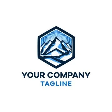 Salt in the mountain modern logo template Stock Illustration