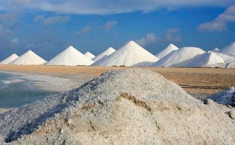 Salt mountains Stock Photos