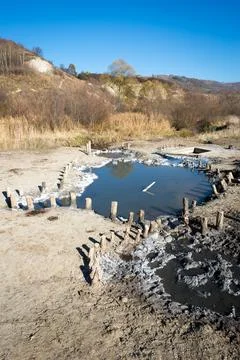 Salt Mud Pool Stock Photos