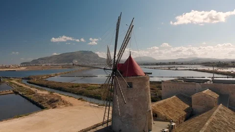 Salt museum windmill Stock Footage 100464374