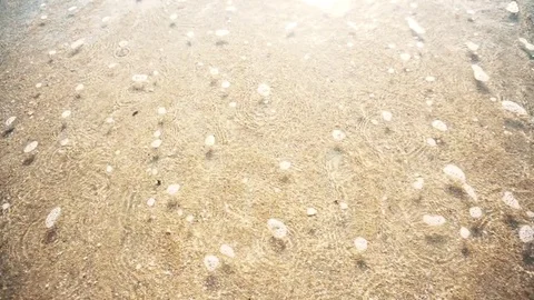 Salt ocean water. Sea Waves over Sand Beach Stock Footage 74875153