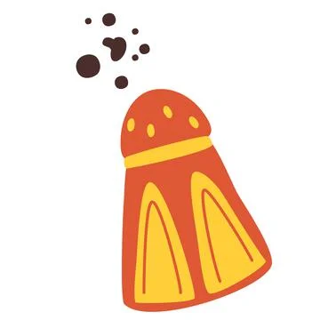 Salt or pepper shaker. Spice. kitchen utensil. Cooking concept. Baking and co Stock Illustration