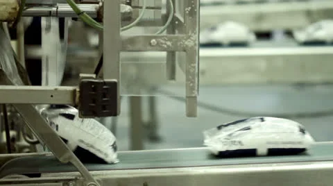 Salt packages on an assembly line Stock-Footage 25922776