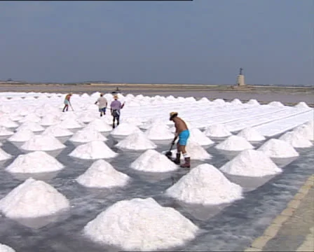 SALT PAN panoramic view with men working Video stock 22617126