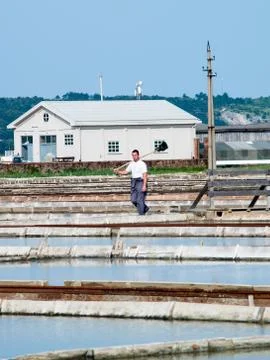 Salt pans Stock Photos