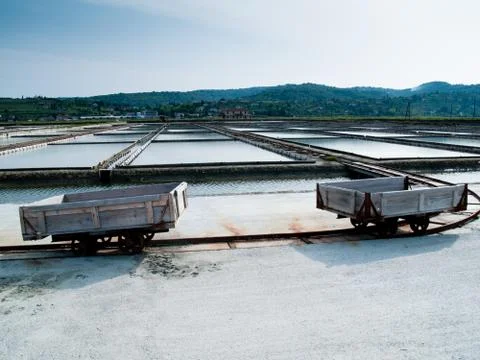 Salt pans Stock Photos