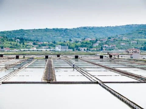 Salt pans Foto stock