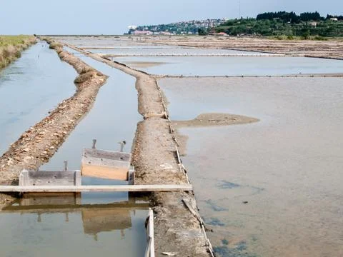 Salt pans Stock Photos