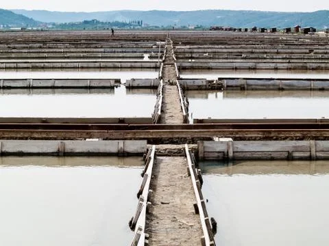 Salt pans Foto stock