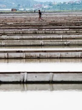 Salt pans Foto stock