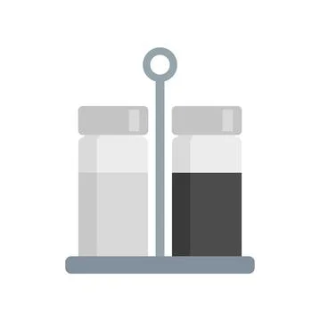 Salt pepper container stand icon flat isolated vector Stock Illustration