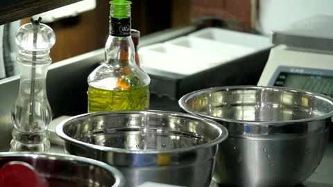 Salt a Piece of Meat Video stock 131648337