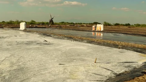Salt pond Stock Footage 286856335