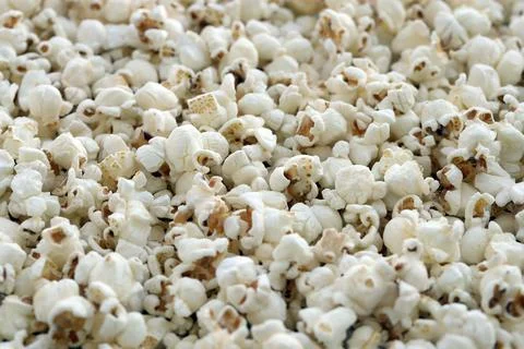 Salt Popcorn Texture Abstract Background. Big amount of pop corn Stock Photos