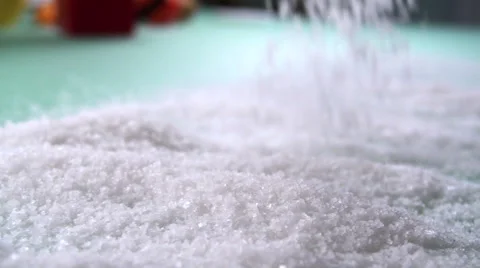Salt pouring in slow motion Stock Footage 49033087