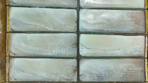 Salt Production Area - Top View - Leftwards Stock Footage 253053405