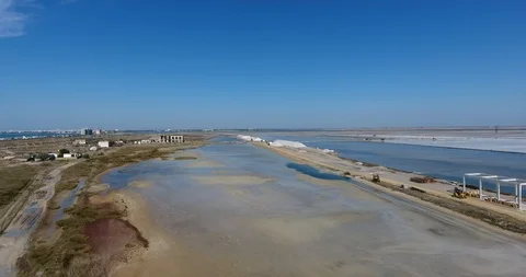 Salt production. top view Stock Footage 95415089