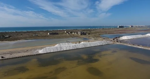 Salt production. top view Stock Footage 95415134
