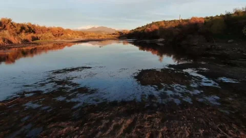 Salt River &amp; A Snow Capped 4 Peaks Stock-Footage 203055827