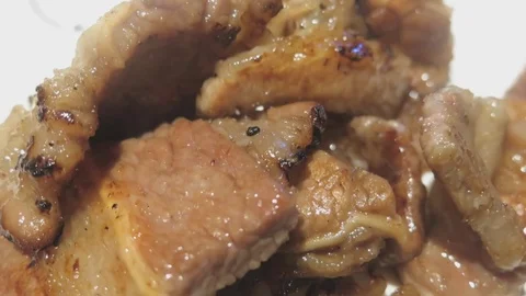 Salt-roasted pork dish Stock Footage 70542849