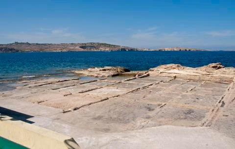Salt rocks on malta Stock Photos