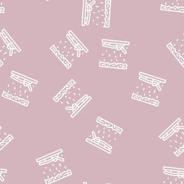 Salt room line vector seamless pattern Stock Illustration