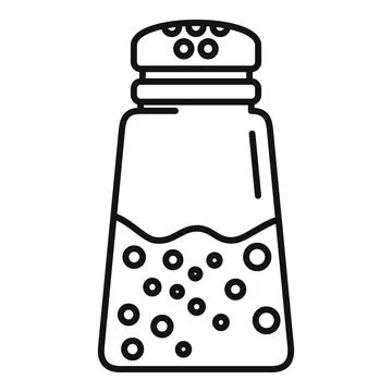 Salt shaker filled with condiment enhancing food flavoring Stock Illustration
