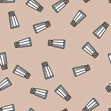 Salt shaker glass package vector seamless pattern Stock Illustration