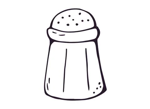 Salt Shaker Hand Drawn Doodle Clipart Isolated Stock Illustration