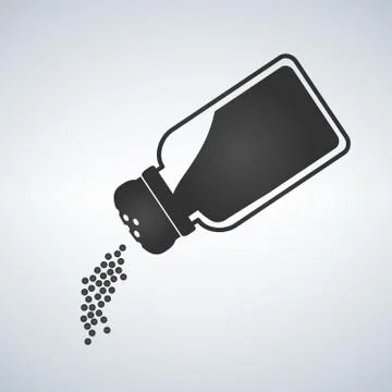 Salt shaker icon in flat style isolated on white background. Baking and cooki Stock Illustration