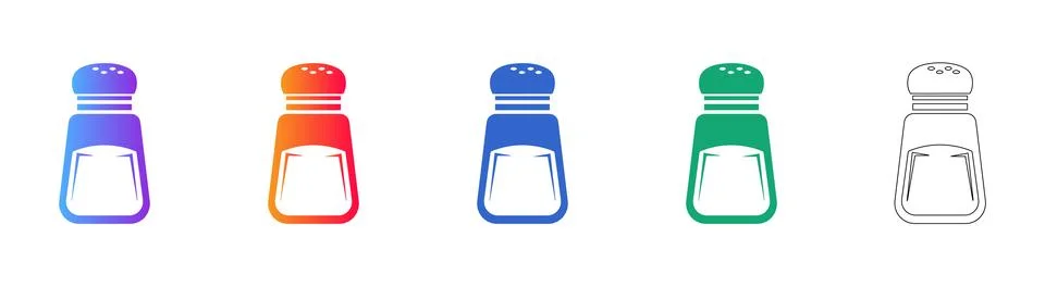 Salt Shaker Icon Set in Gradient Styles Ilustração Stock