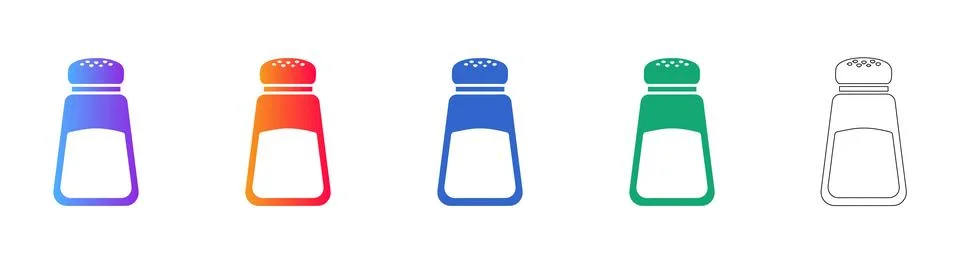 Salt Shaker Icon Set in Gradient Styles Illustrazione stock