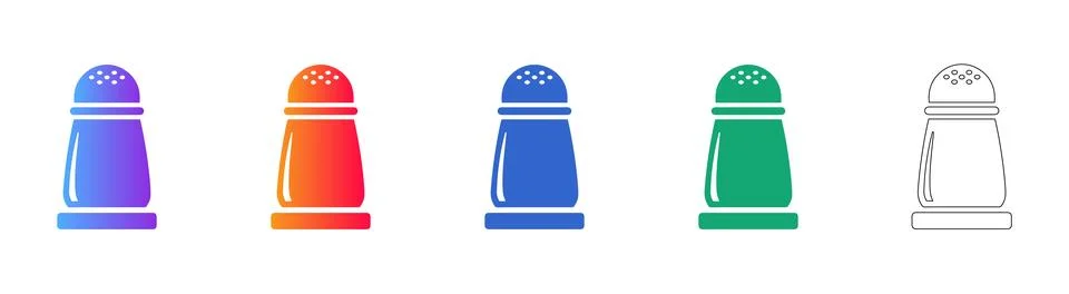 Salt Shaker Kitchen Icon Vector Set Stock Illustration