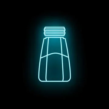 Salt shaker neon light icon glowing blue Stock Illustration