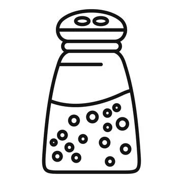 Salt shaker with salt inside, kitchen utensil for seasoning food イラスト素材