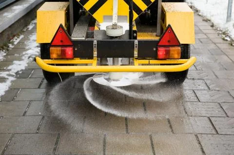 Salt on sidewalk Stock Photos