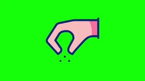 Salt sprinkle hand gesture animation loop on green screen background Stock Footage 314092928