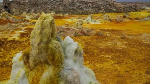 Salt structure close-up Dallol volcanic crater Danakil , Afar, Ethiopia Stock Photos
