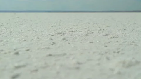 Salt on the surface of the earth, salt marsh, deserted white earth, the bottom Stock Footage 151529286