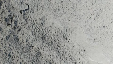 Salt Tailings Pile Eroded Surface Texture Aerial Video stock 342860355