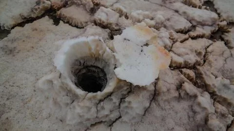Salt texture inside Dallol volcanic crater Danakil depression, Afar Ethiopia Stock Photos