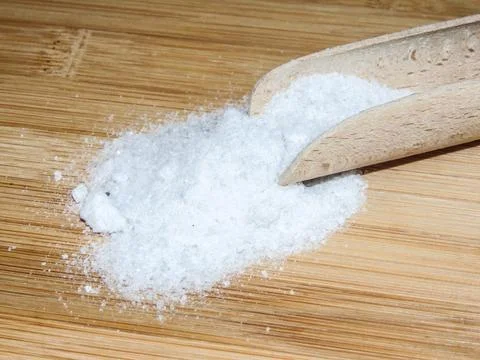 Salt on a wooden background Stock-Fotos