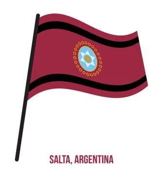 Salta Flag Waving Vector Illustration on White Background. Flag of Argentina Stock Illustration
