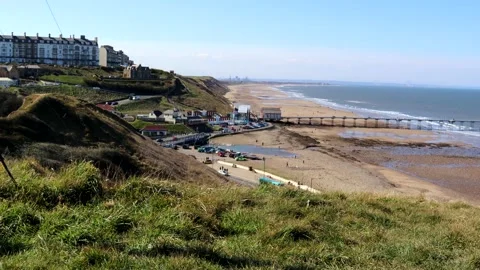 Saltburn Beach With Pier Video stock 153213977
