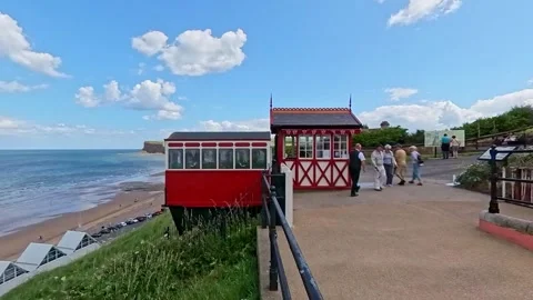 Saltburn clifftop tramway Video stock 245804571
