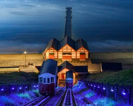 Saltburn Funicular 库存照片
