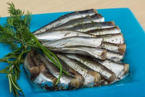 Salted anchovy Stock Photos