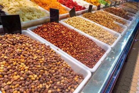 SALTED AND ROASTED PEANUTS. CLOSE UP. Foto stock
